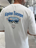 White Alpine Embroidered Oversize T-Shirt RES-1131