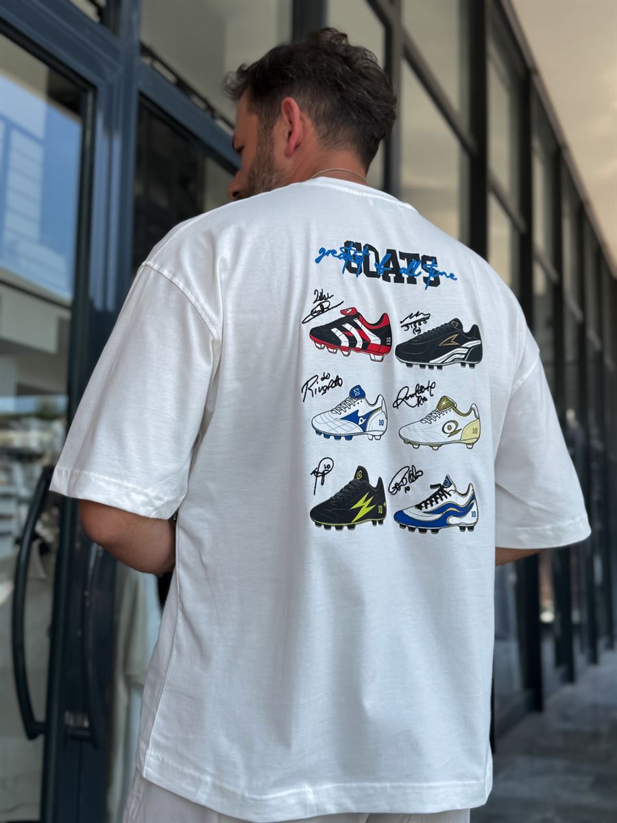 White Goats Back Print Oversize T-Shirt RES-1126