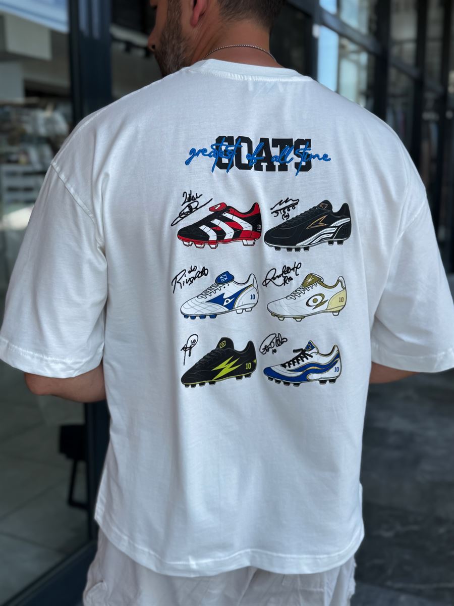 White Goats Back Print Oversize T-Shirt RES-1126