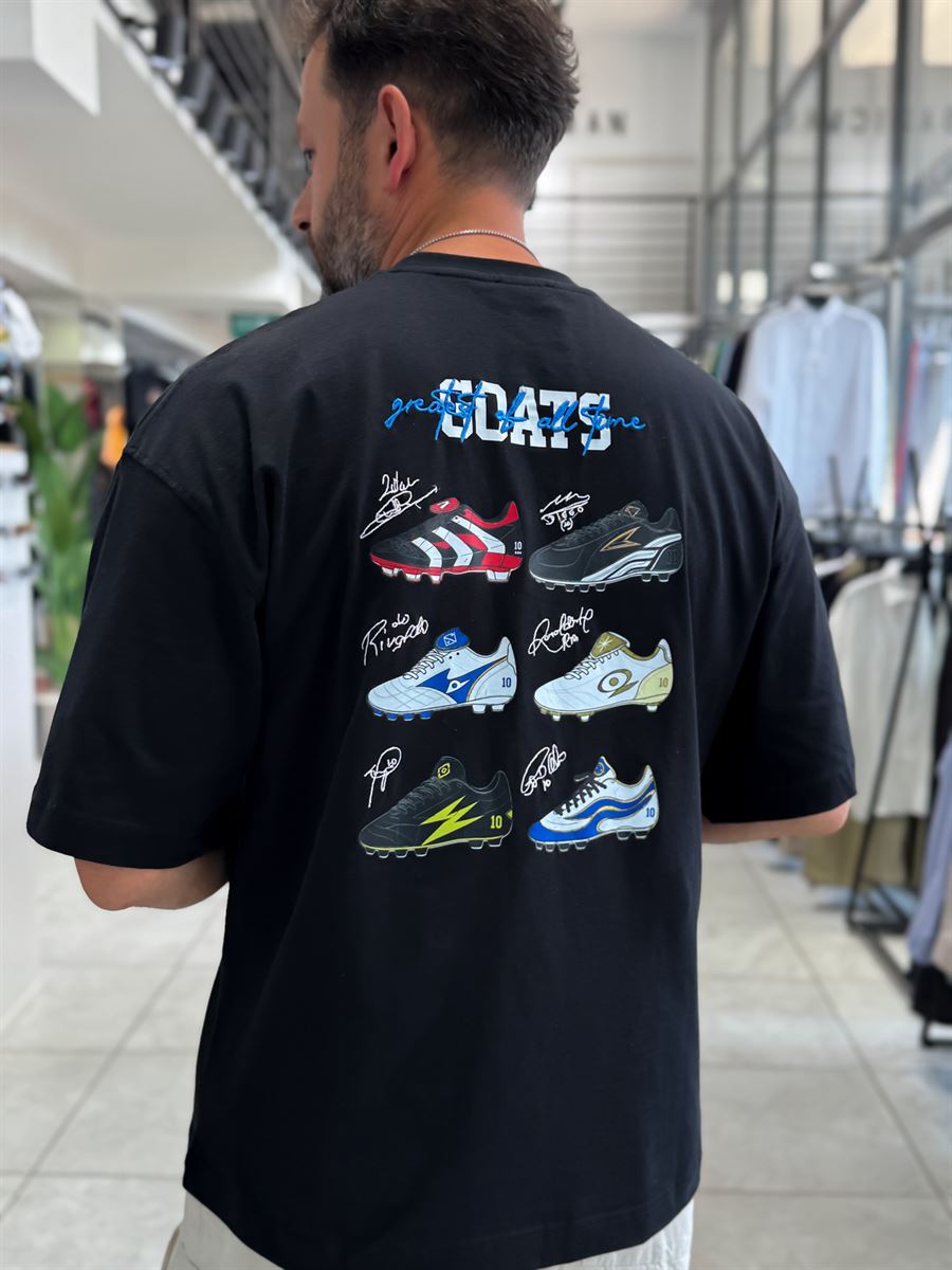 Black Goats Back Print Oversize T-Shirt RES-1126