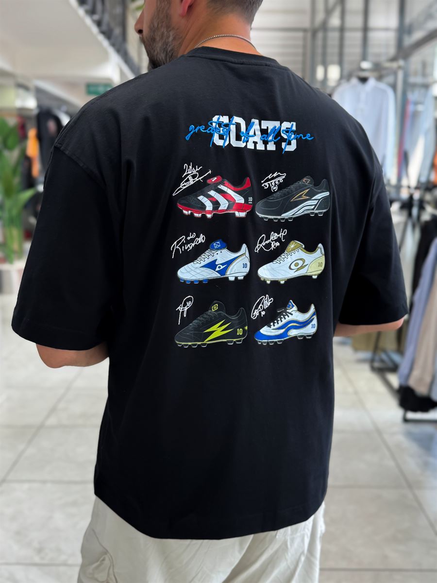 Black Goats Back Print Oversize T-Shirt RES-1126