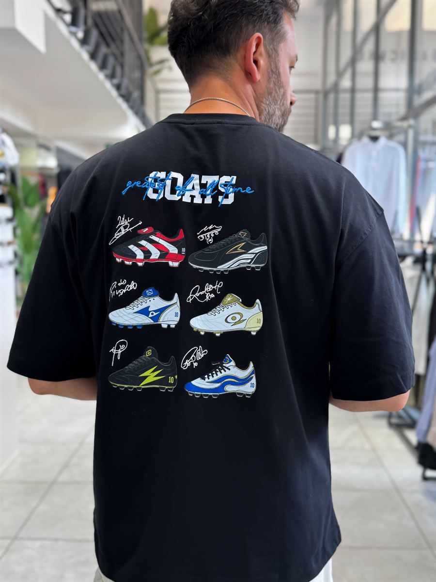 Black Goats Back Print Oversize T-Shirt RES-1126