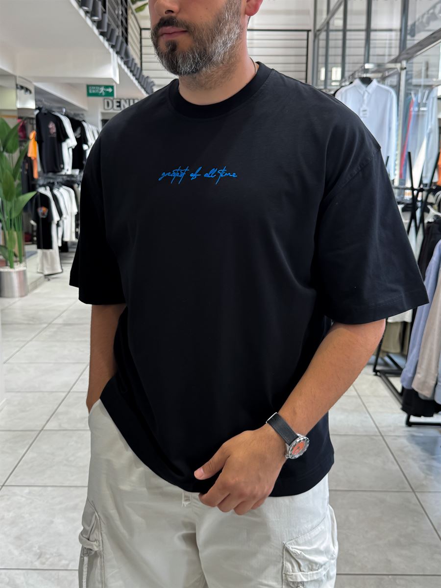 Black Goats Back Print Oversize T-Shirt RES-1126