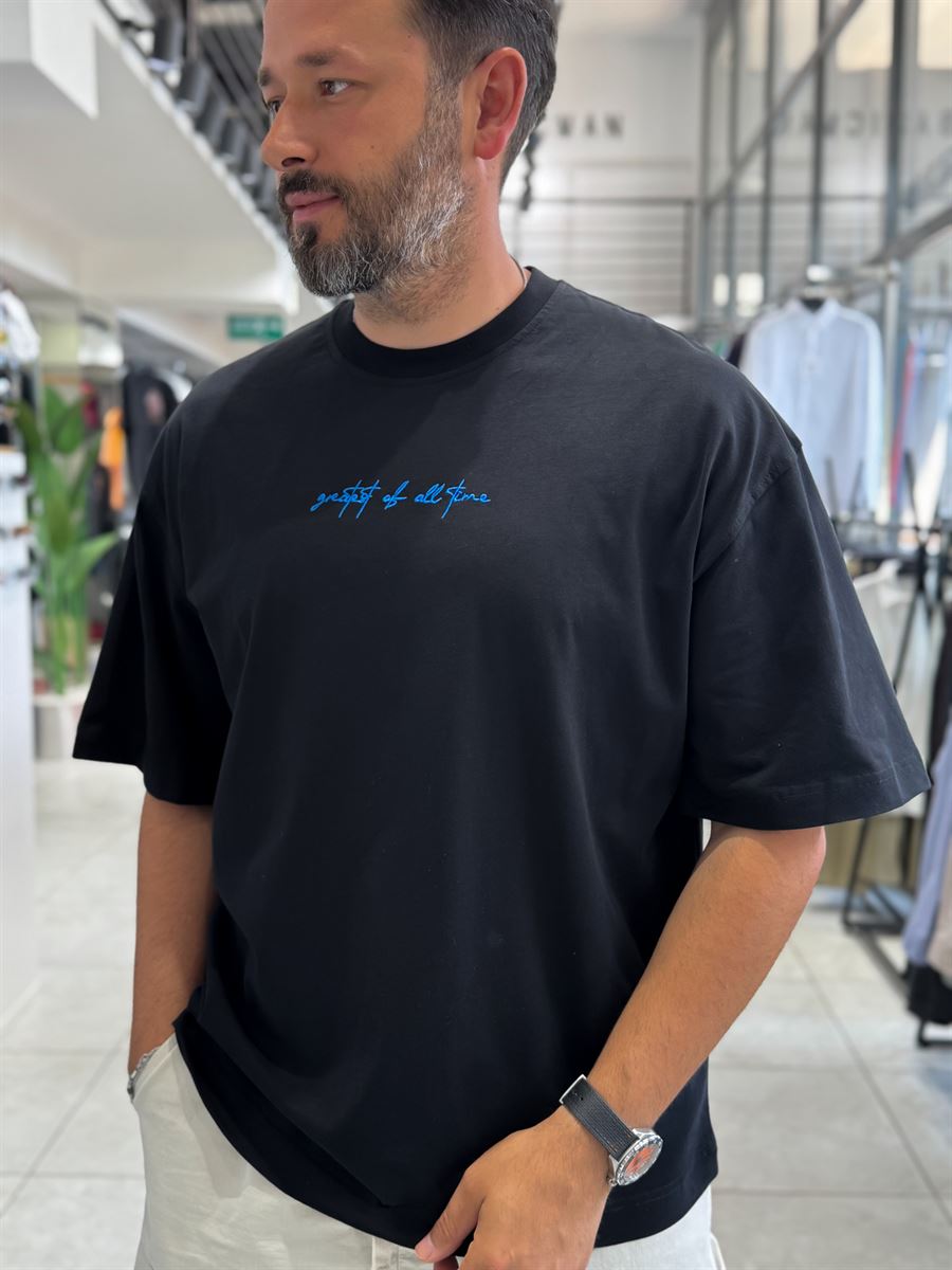 Black Goats Back Print Oversize T-Shirt RES-1126