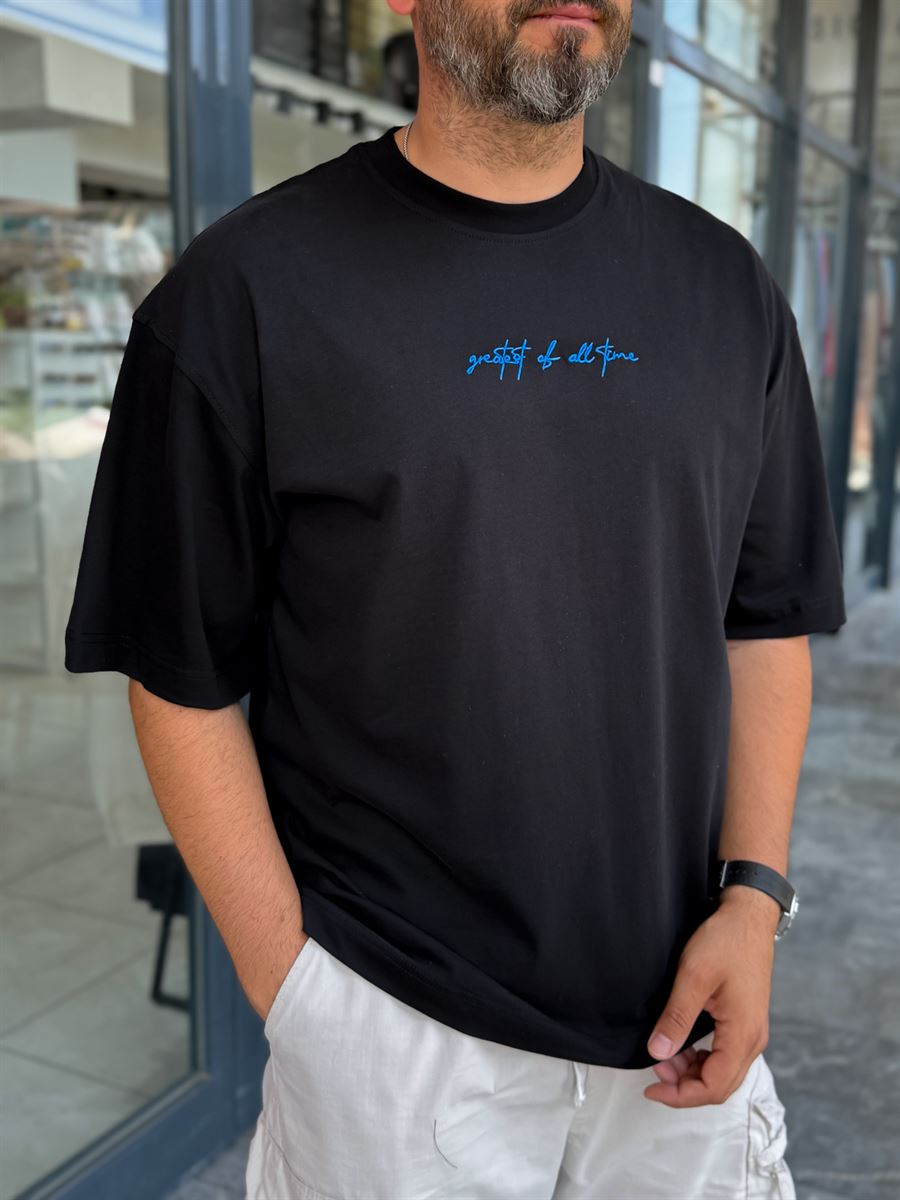 Black Goats Back Print Oversize T-Shirt RES-1126