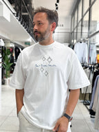 White Oversize T-Shirt with Back Motif Patch RES-1119