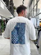White Oversize T-Shirt with Back Motif Patch RES-1119