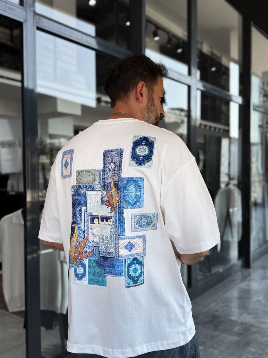 White Back Ottoman Patch Oversize T-Shirt SW-5081