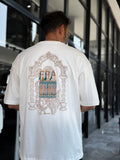 White Era Ethnic Embossed Oversize T-Shirt SW-5161