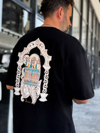Black Era Ethnic Embossed Oversize T-Shirt SW-5161