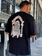 Black Era Ethnic Embossed Oversize T-Shirt SW-5161