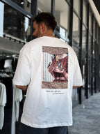 White Art Back Detail Oversize T-Shirt SW-5151