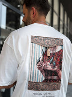 White Art Back Detail Oversize T-Shirt SW-5151