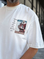White Art Back Detail Oversize T-Shirt SW-5151
