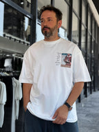 White Art Back Detail Oversize T-Shirt SW-5151