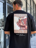 Black Oversize T-Shirt with Art Back Detail SW-5151