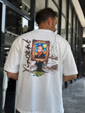 White Cartoon Van Gogh Oversize T-Shirt SW-5175