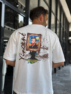 White Cartoon Van Gogh Oversize T-Shirt SW-5175