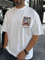 White Cartoon Van Gogh Oversize T-Shirt SW-5175