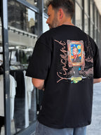 Black Cartoon Van Gogh Oversize T-Shirt SW-5175