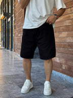 Black Basic Gabardine Shorts WE-2973