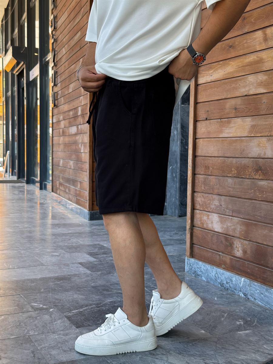 Black Basic Gabardine Shorts WE-2973