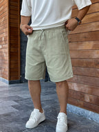 Green Basic Gabardine Shorts WE-2973