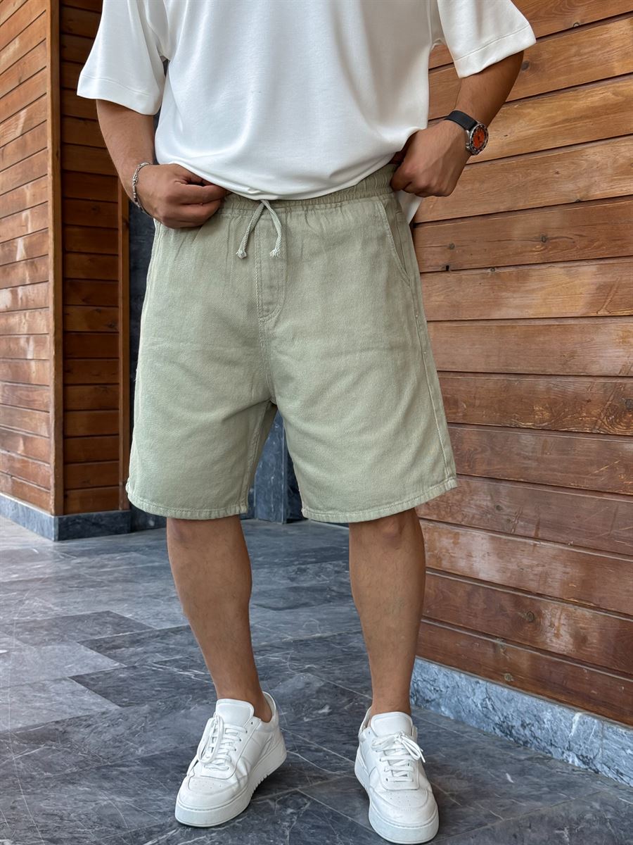 Green Basic Gabardine Shorts WE-2973