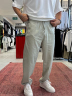 Green Slim Gabardine Trousers WE-2852