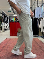 Green Slim Gabardine Trousers WE-2852