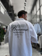White Back Printed Waffle Fabric Shirt TW-1206