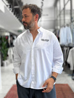 White Van Gogh Print Oversize Shirt TW-1208