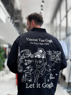 Black Van Gogh Print Oversize Shirt TW-1208