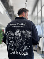 Black Van Gogh Print Oversize Shirt TW-1208