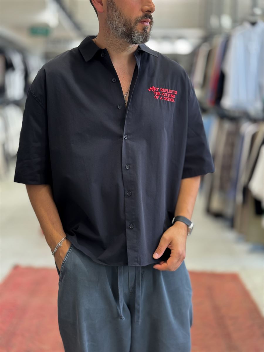 Black Culture Embroidered Short-Sleeved Shirt TW-1210
