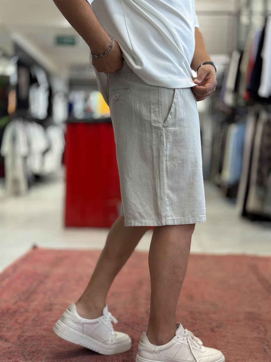 Stone Linen Loose Fit Shorts DF-3418