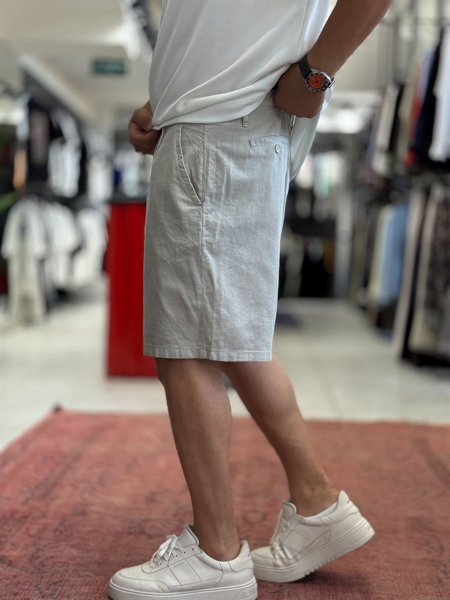 Stone Linen Loose Fit Shorts DF-3418