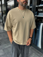 Beige Washed Oversize T-Shirt DF-2180