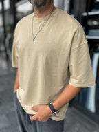 Beige Washed Oversize T-Shirt DF-2180