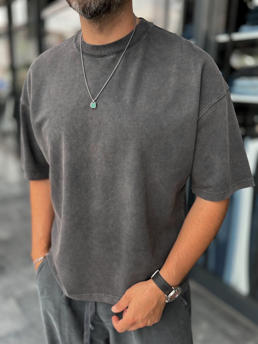 Black Washed Oversize T-Shirt DF-2180