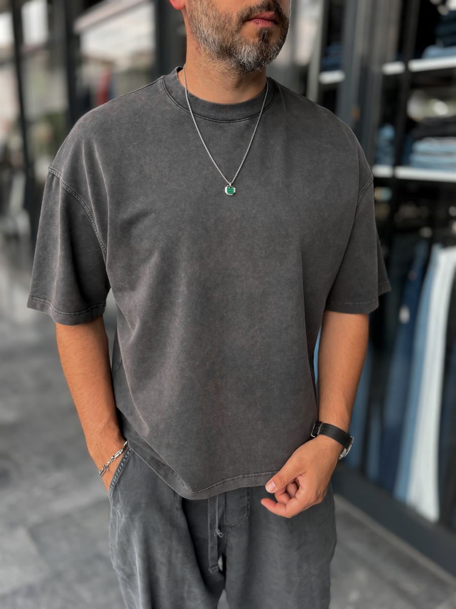 Black Washed Oversize T-Shirt DF-2180