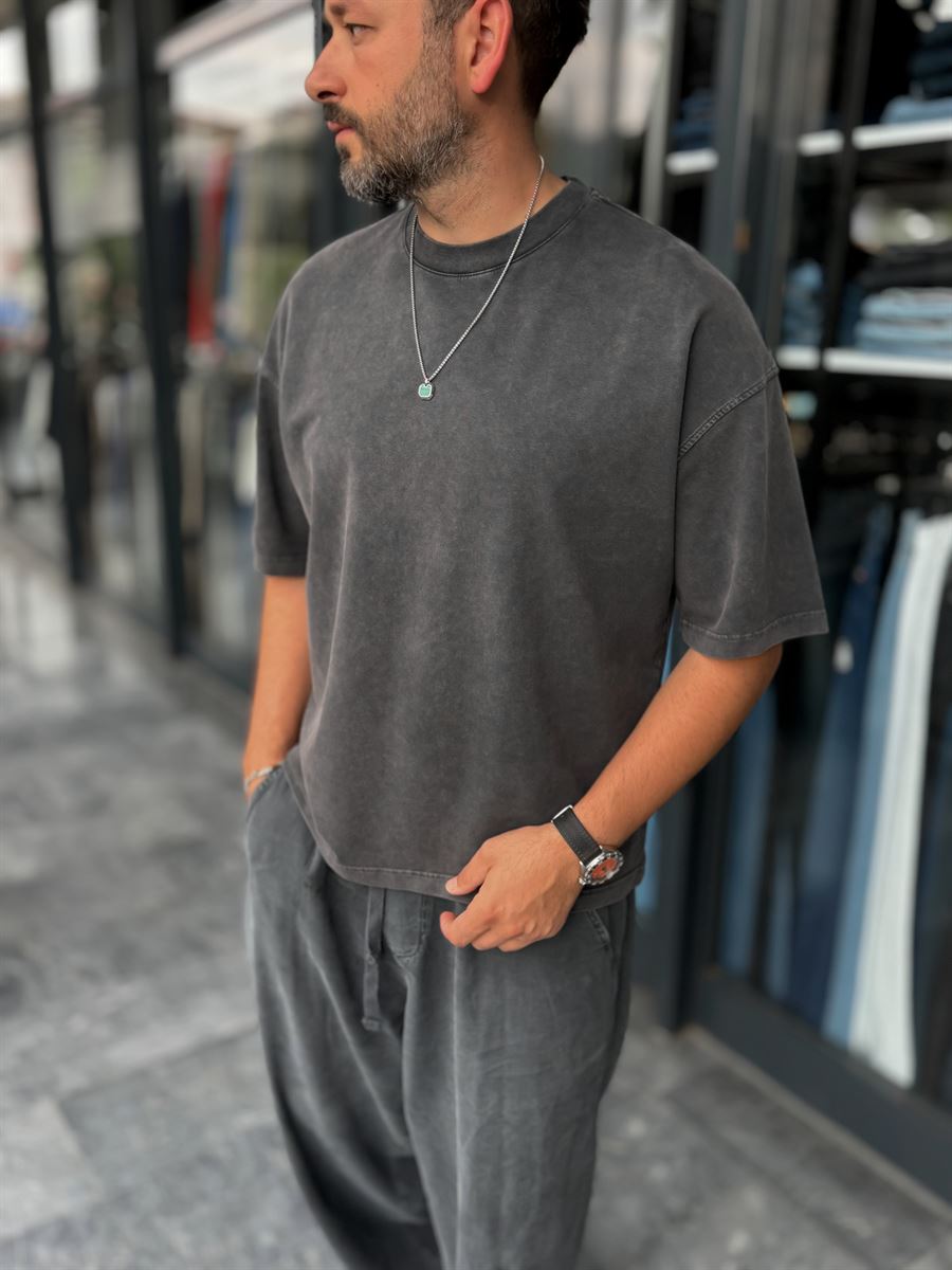 Black Washed Oversize T-Shirt DF-2180
