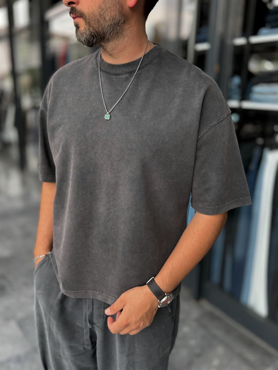 Black Washed Oversize T-Shirt DF-2180