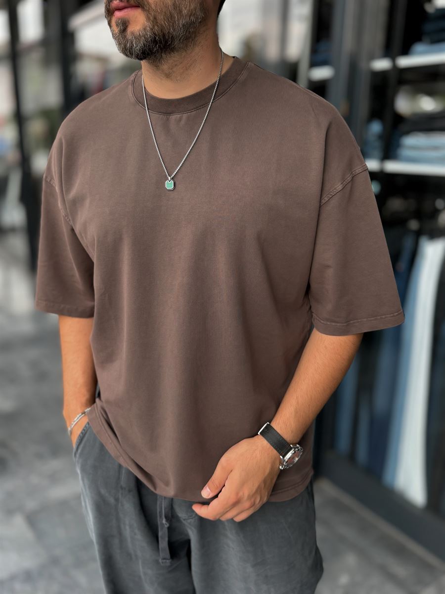 Coffee Wash Oversize T-Shirt DF-2180