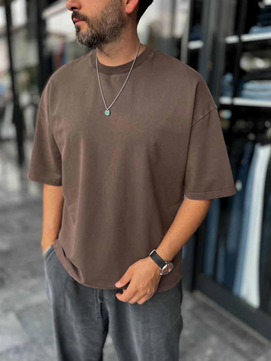 Coffee Wash Oversize T-Shirt DF-2180
