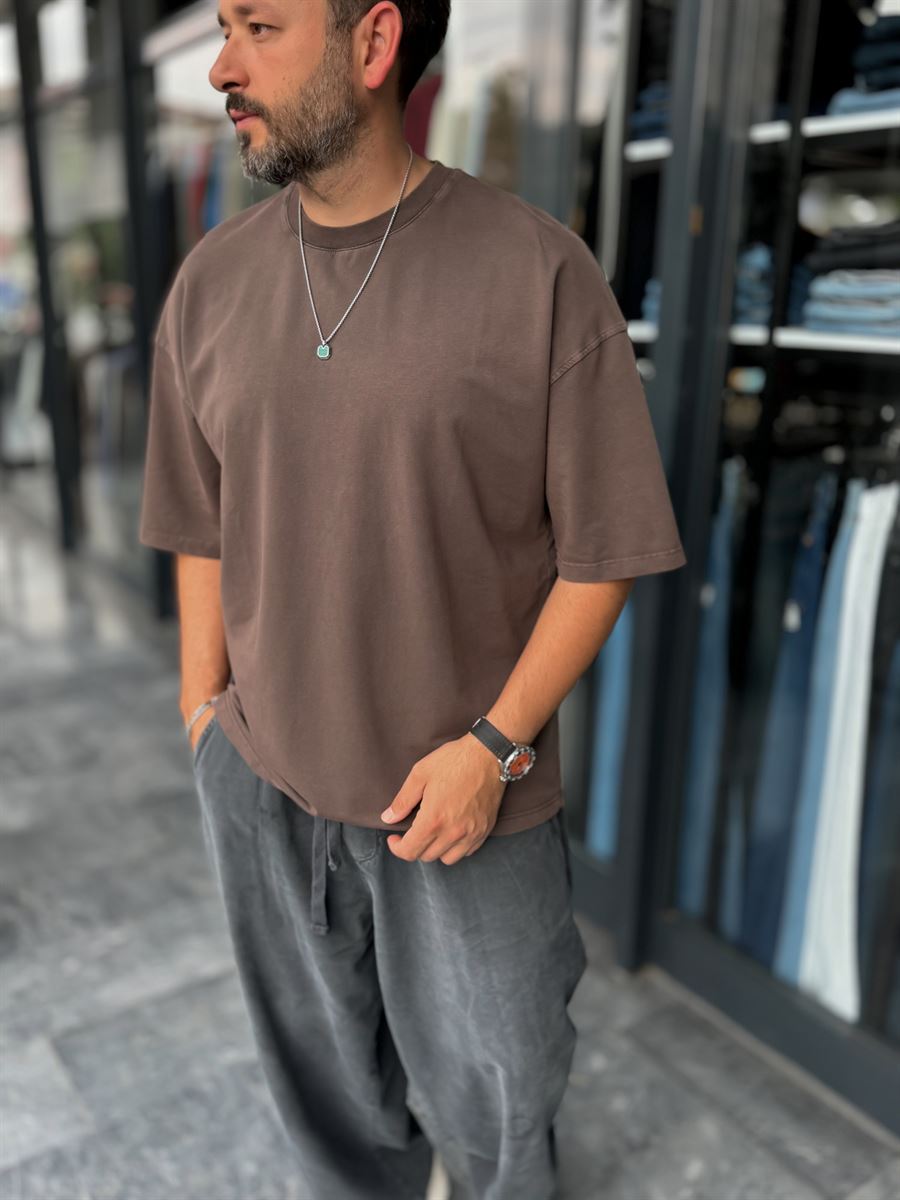 Coffee Wash Oversize T-Shirt DF-2180