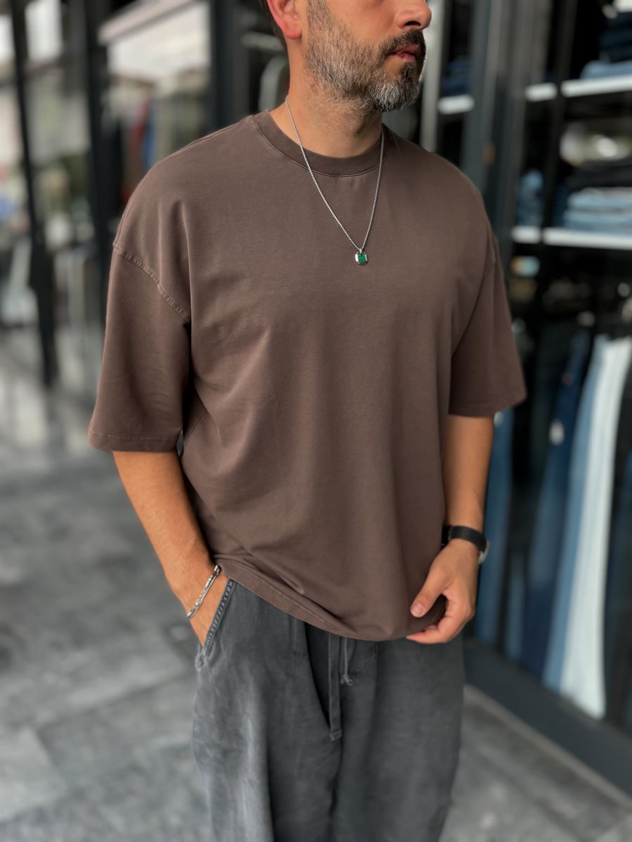 Coffee Wash Oversize T-Shirt DF-2180