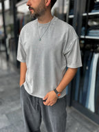 Light Grey Washed Oversize T-Shirt DF-2180