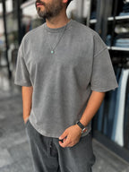 Dark Grey Washed Oversize T-Shirt DF-2180