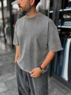 Dark Grey Washed Oversize T-Shirt DF-2180
